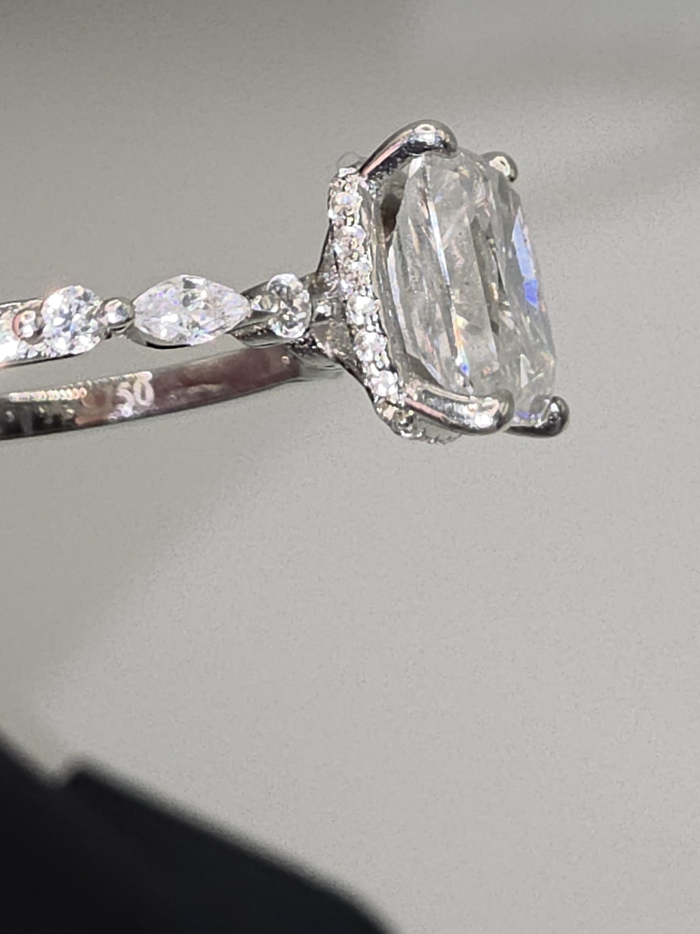 3ct Moissanite Radiant Cut 18k White Gold Over S925 AU750 Size 9 - Picture 6 of 8
